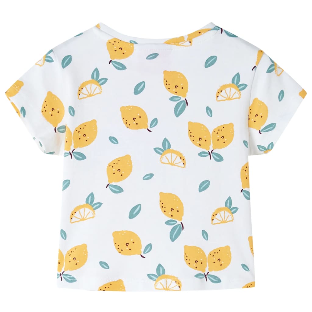 T-shirt til børn str. 116 bundet kant ecrufarvet