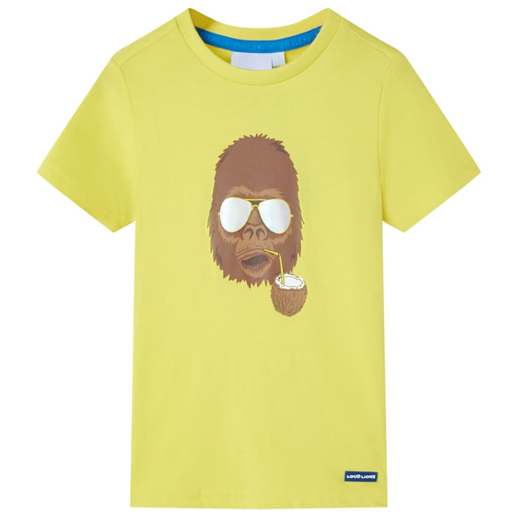 Kortærmet T-shirt til børn str. 140 gul