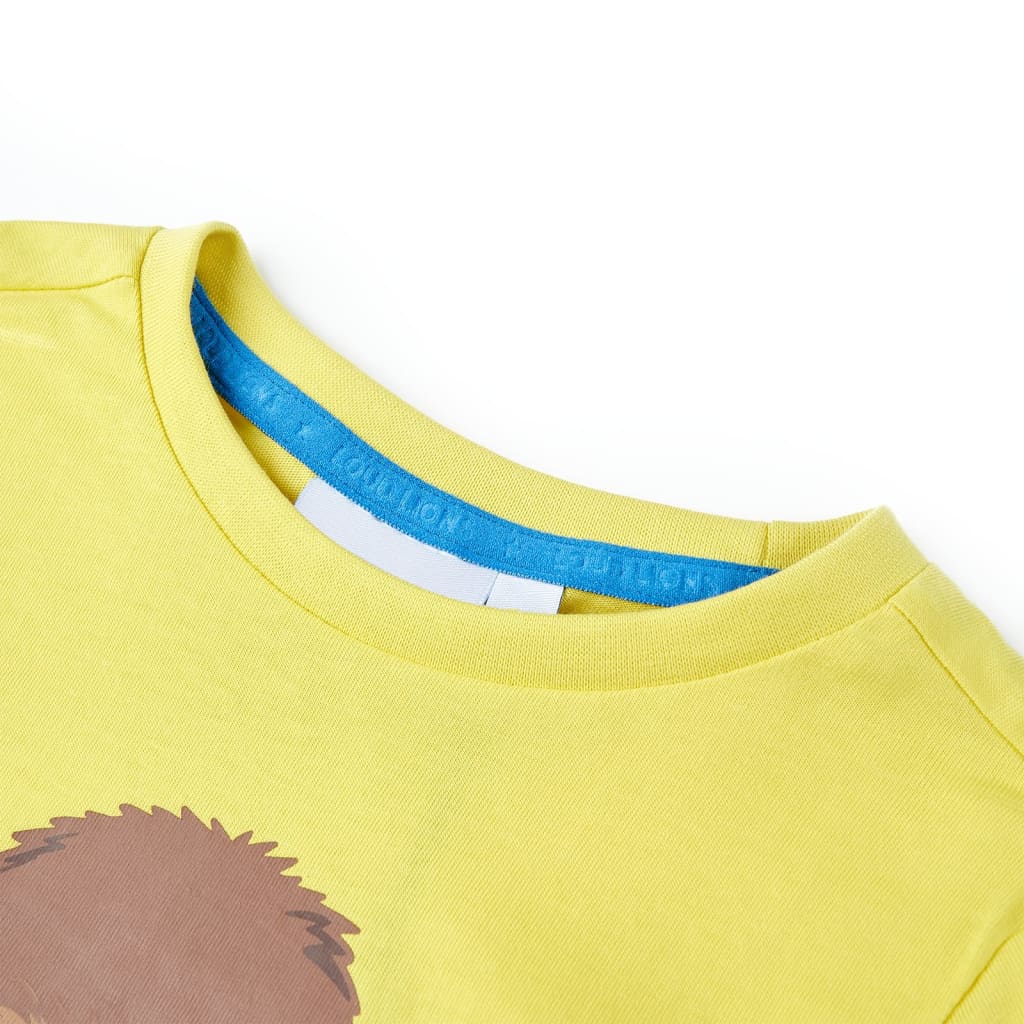 Kortærmet T-shirt til børn str. 140 gul