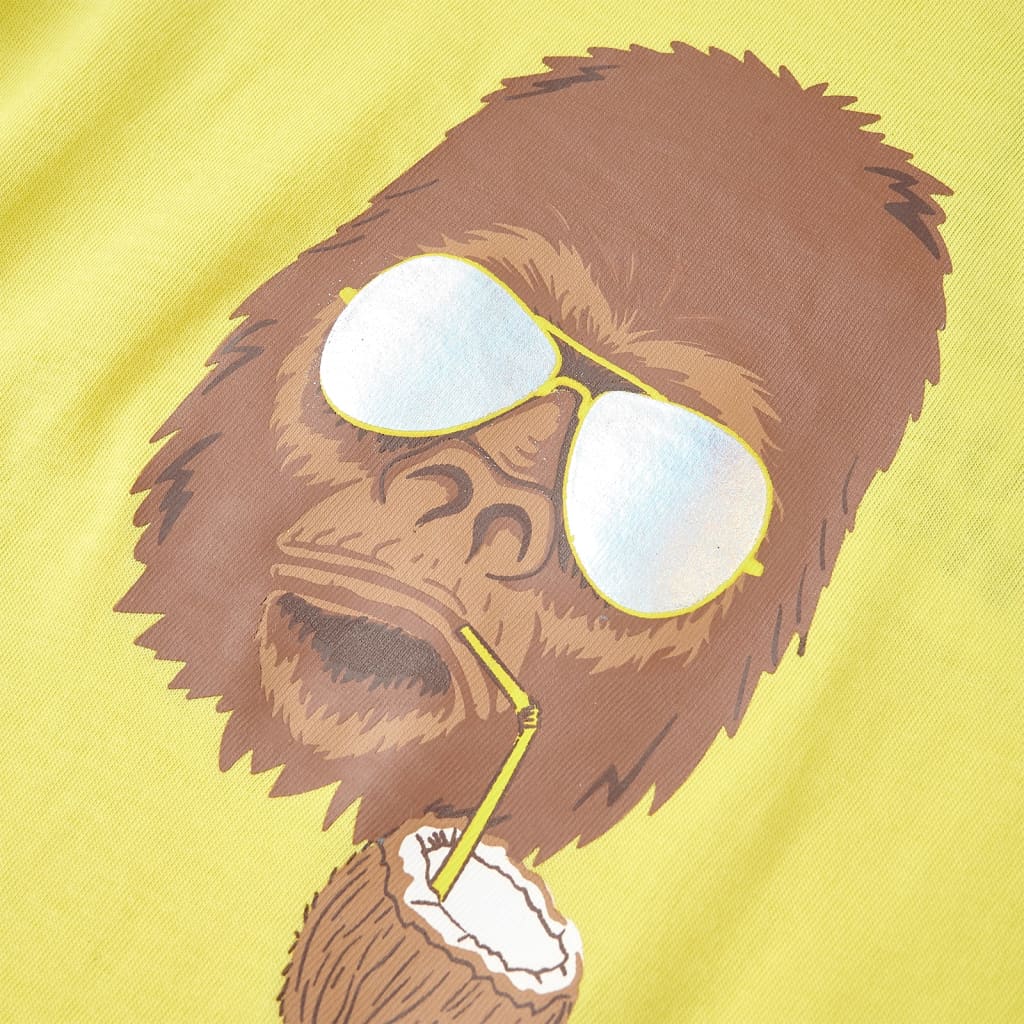 Kortærmet T-shirt til børn str. 140 gul
