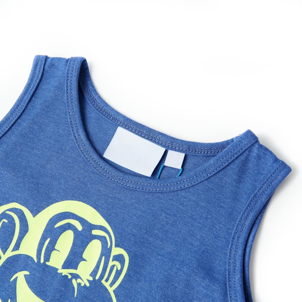 Tanktop til børn str. 104 blåmeleret