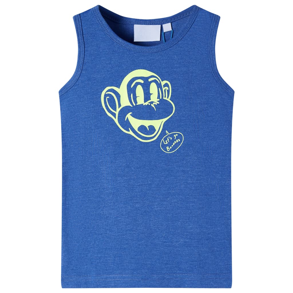 Tanktop til børn str. 116 blåmeleret
