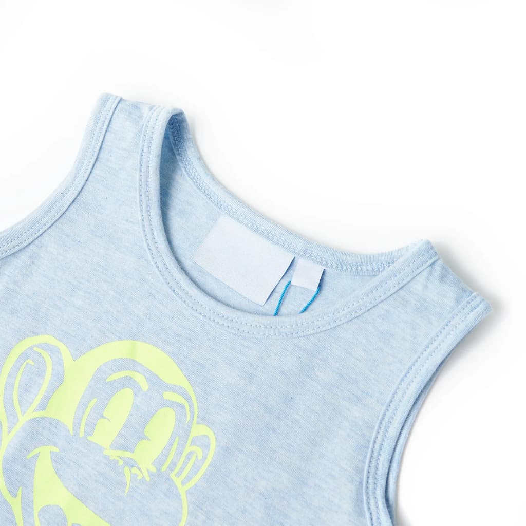 Tanktop til børn str. 104 blåmeleret