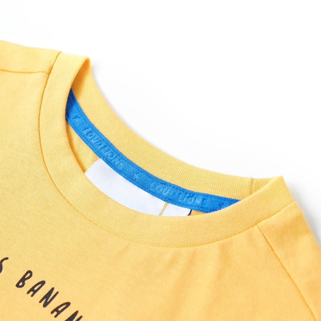 T-shirt til børn str. 104 lys okkergul