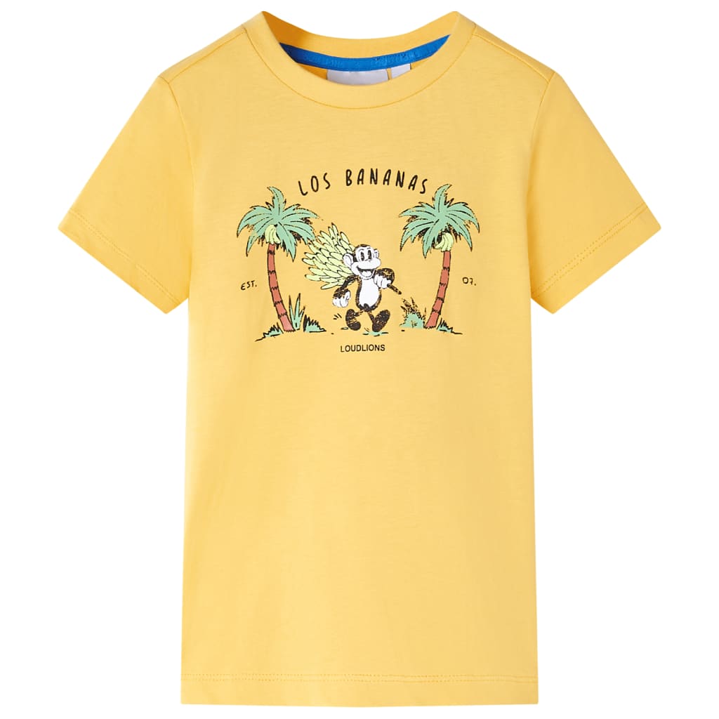 T-shirt til børn str. 116 lys okkergul