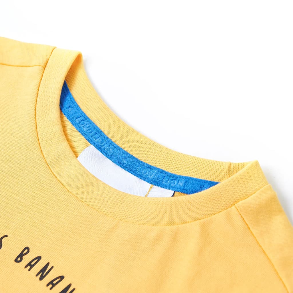 T-shirt til børn str. 116 lys okkergul