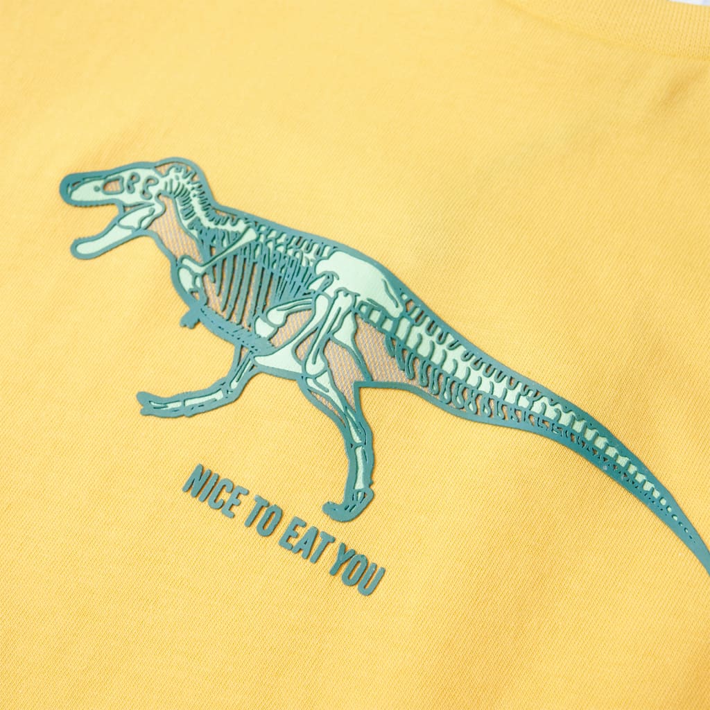 T-shirt til børn str. 104 okkergul