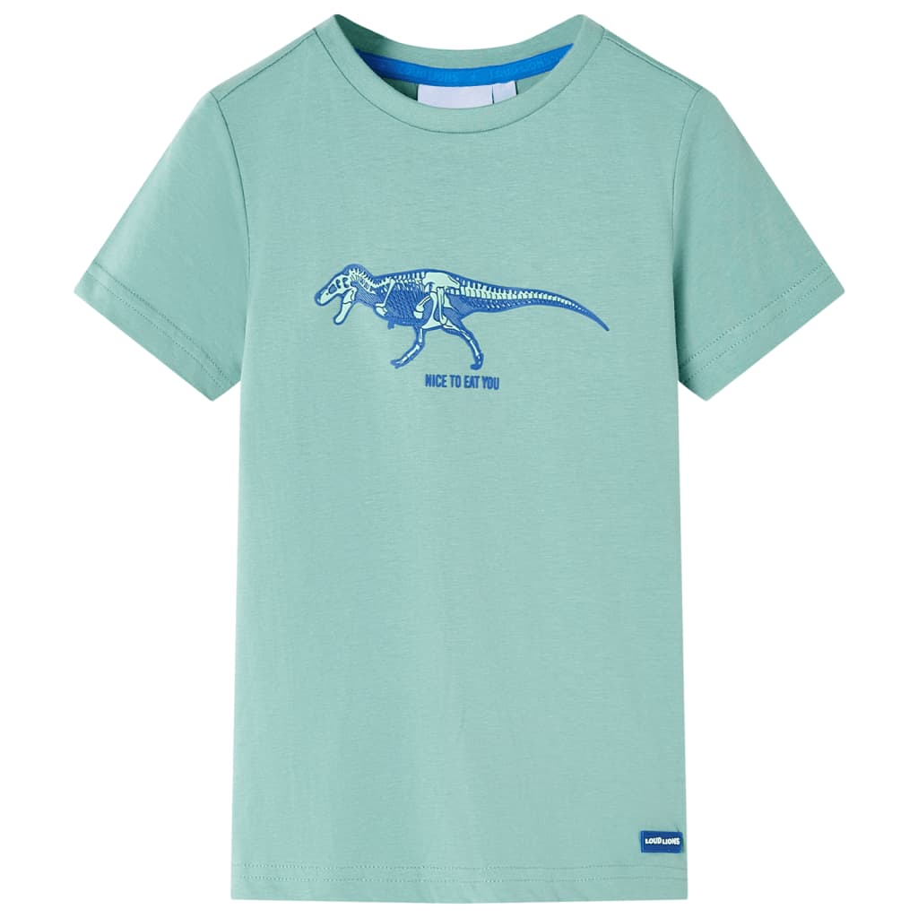 T-shirt til børn str. 116 lys kakifarve