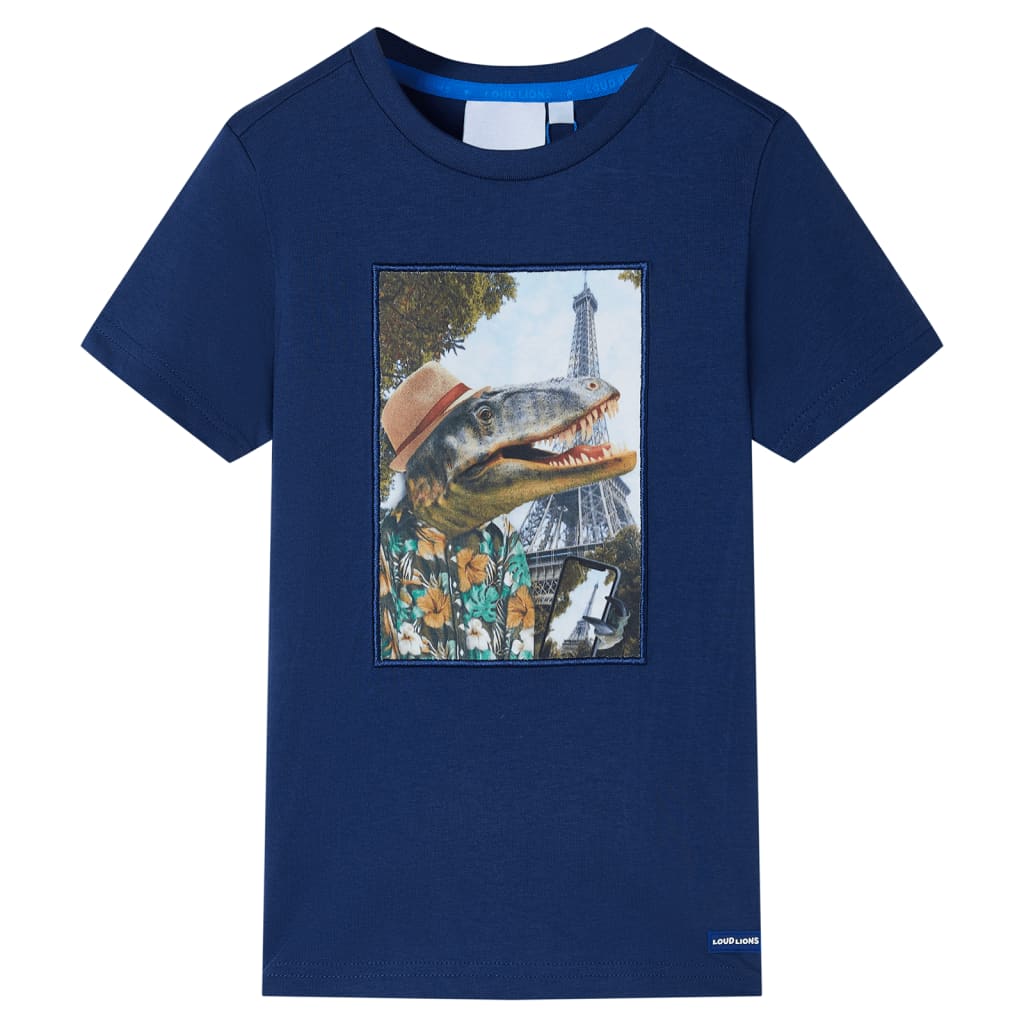 T-shirt til børn str. 116 mørkeblå