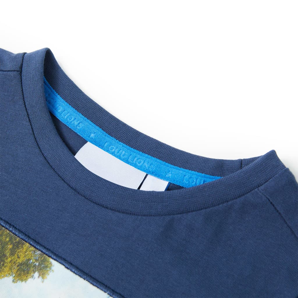 T-shirt til børn str. 116 mørkeblå