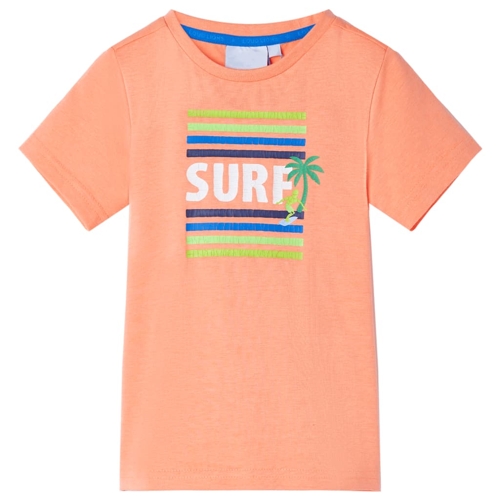 T-shirt til børn str. 128 neon-orange