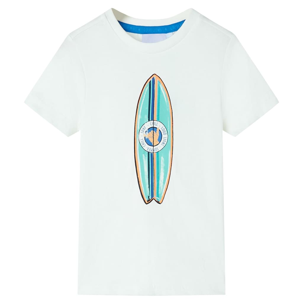 Kortærmet T-shirt til børn str. 116 ecrufarvet