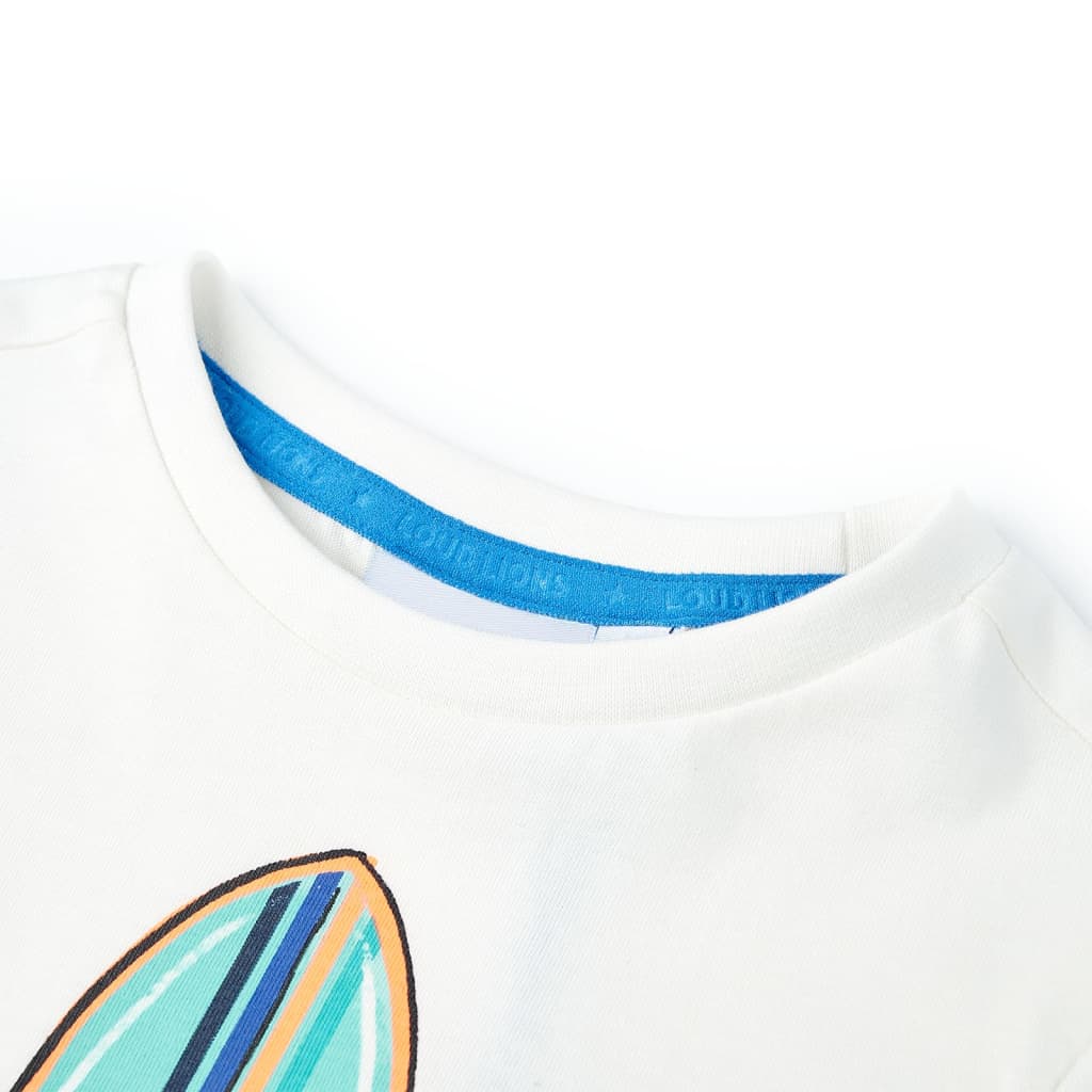 Kortærmet T-shirt til børn str. 116 ecrufarvet
