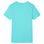 Kortærmet T-shirt til børn str. 116 akvamarinblå