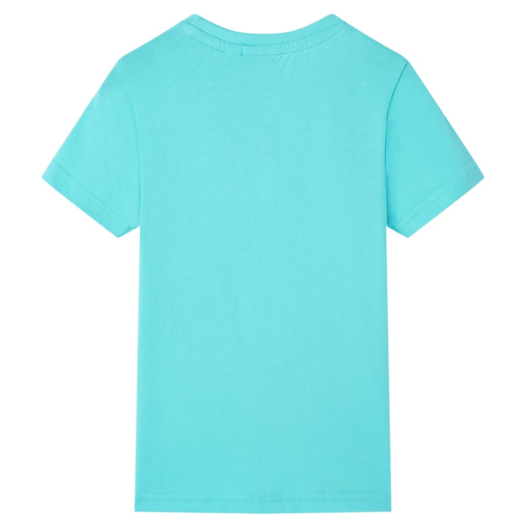 Kortærmet T-shirt til børn str. 116 akvamarinblå