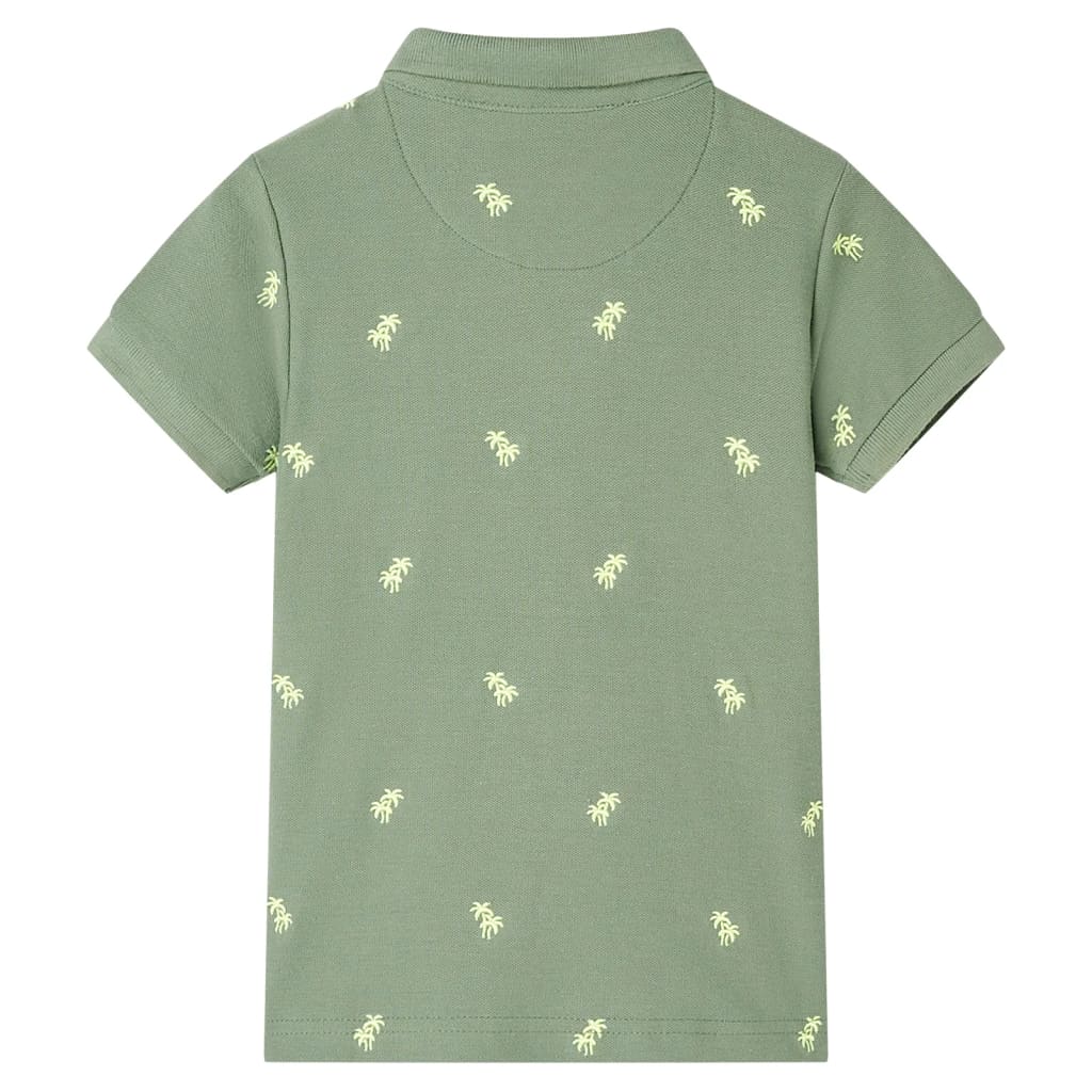 Poloshirt til børn str. 128 khakifarvet