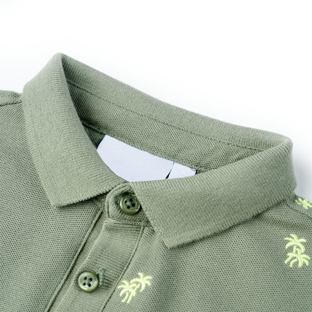 Poloshirt til børn str. 128 khakifarvet