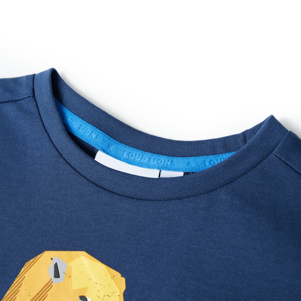 T-shirt til børn str. 116 mørkeblå
