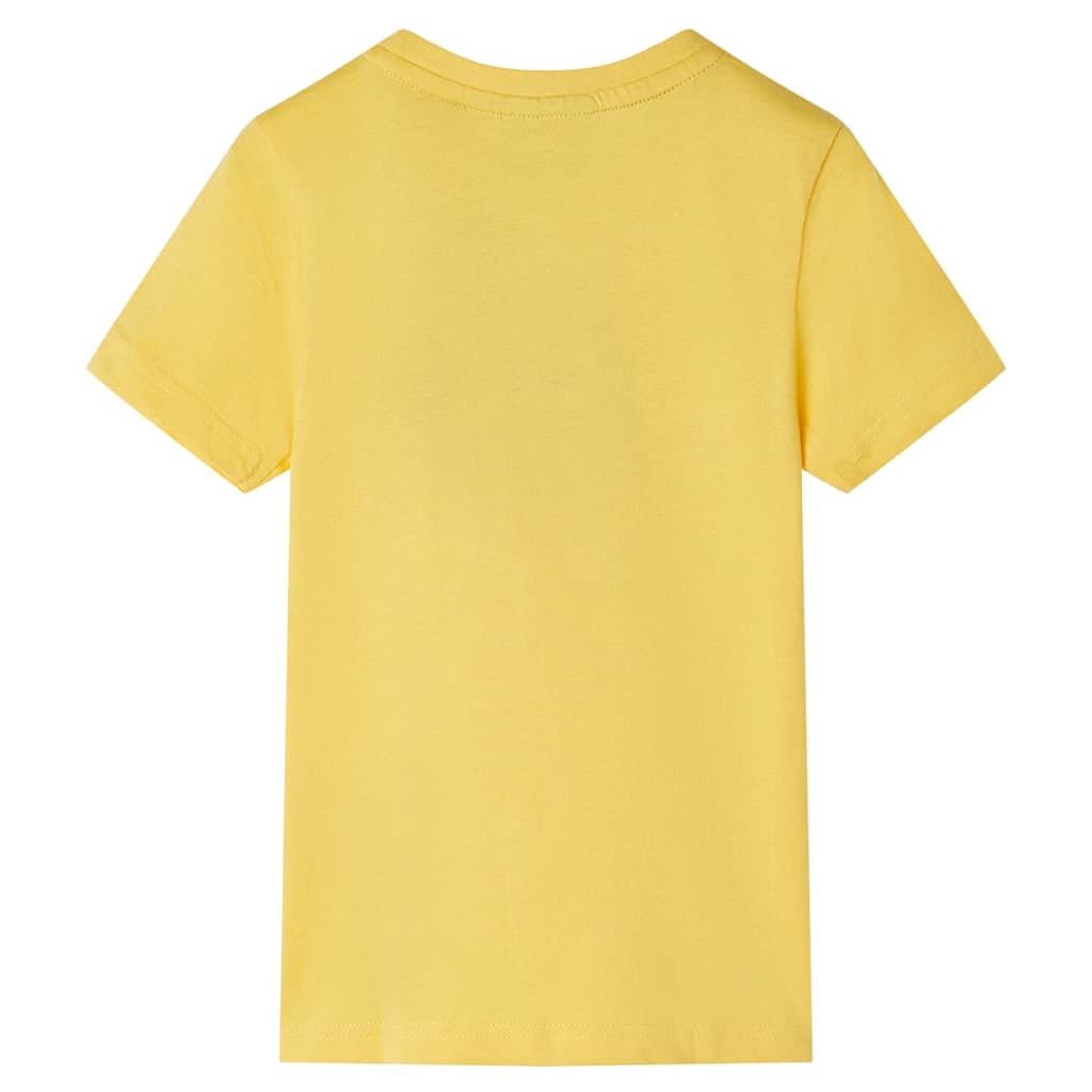 Kortærmet T-shirt til børn str. 116 lys okkergul