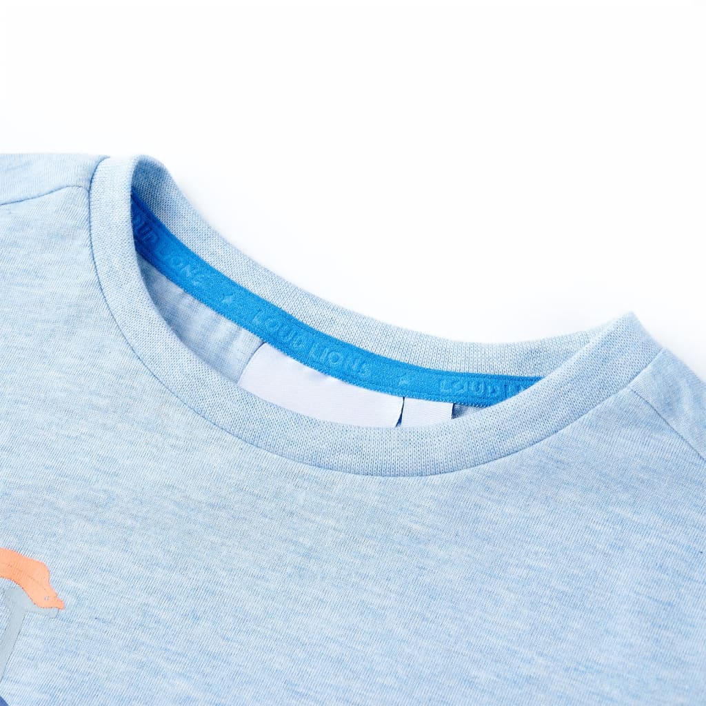 T-shirt til børn str. 140 blåmeleret