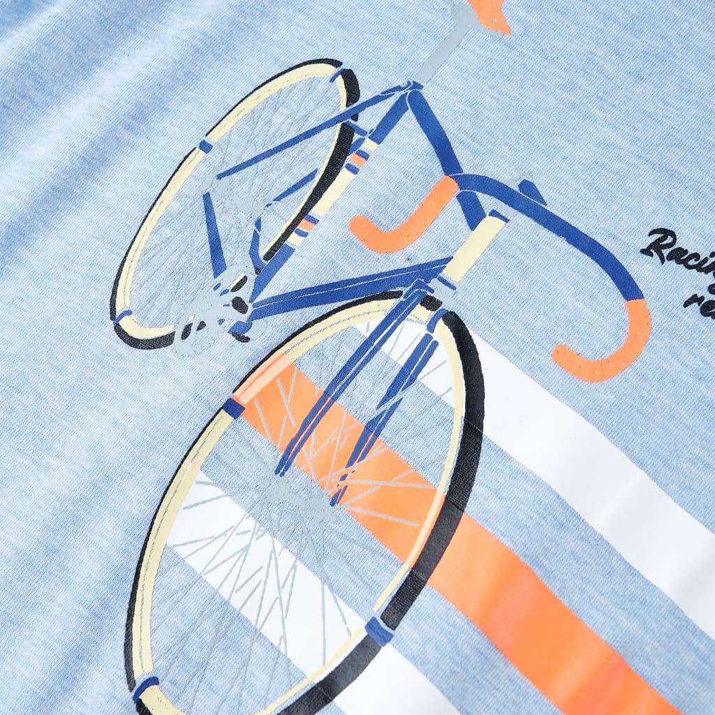 T-shirt til børn str. 140 blåmeleret