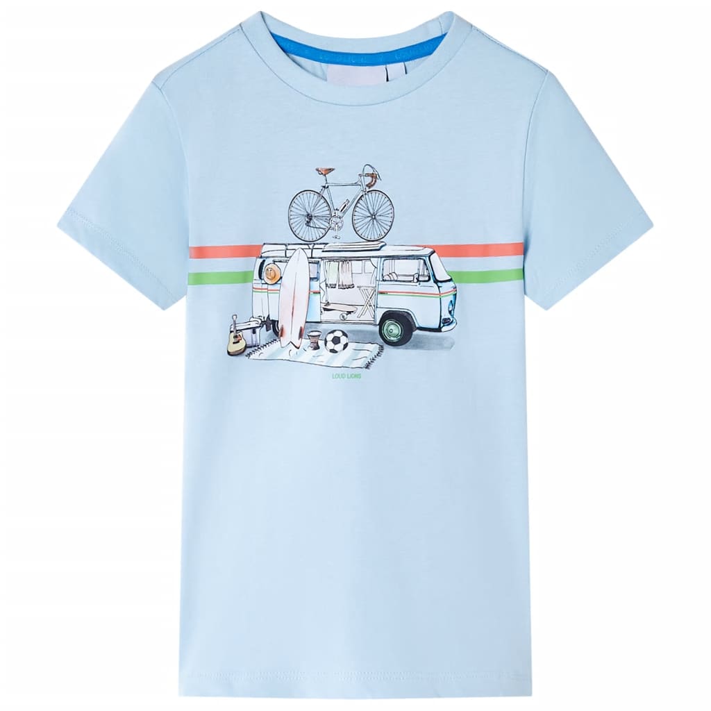 T-shirt til børn str. 116 lyseblå