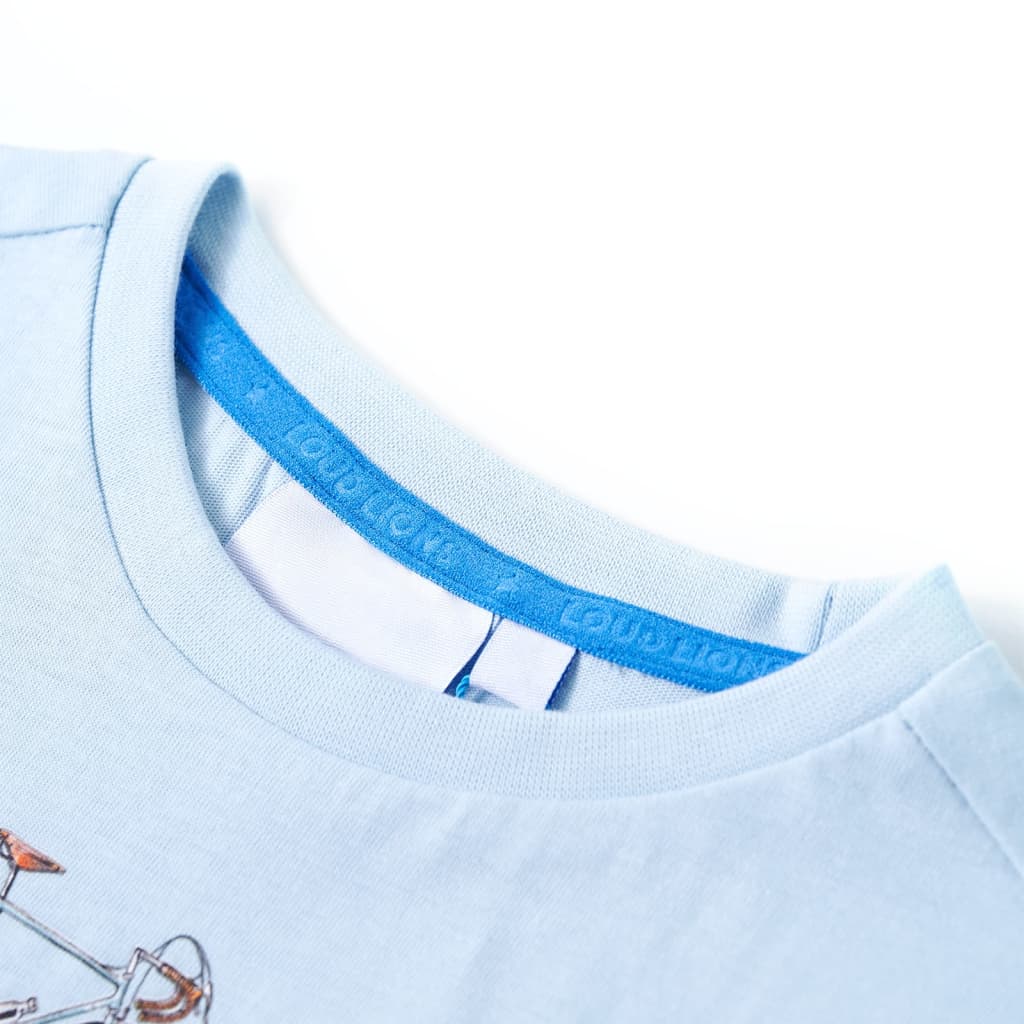 T-shirt til børn str. 116 lyseblå