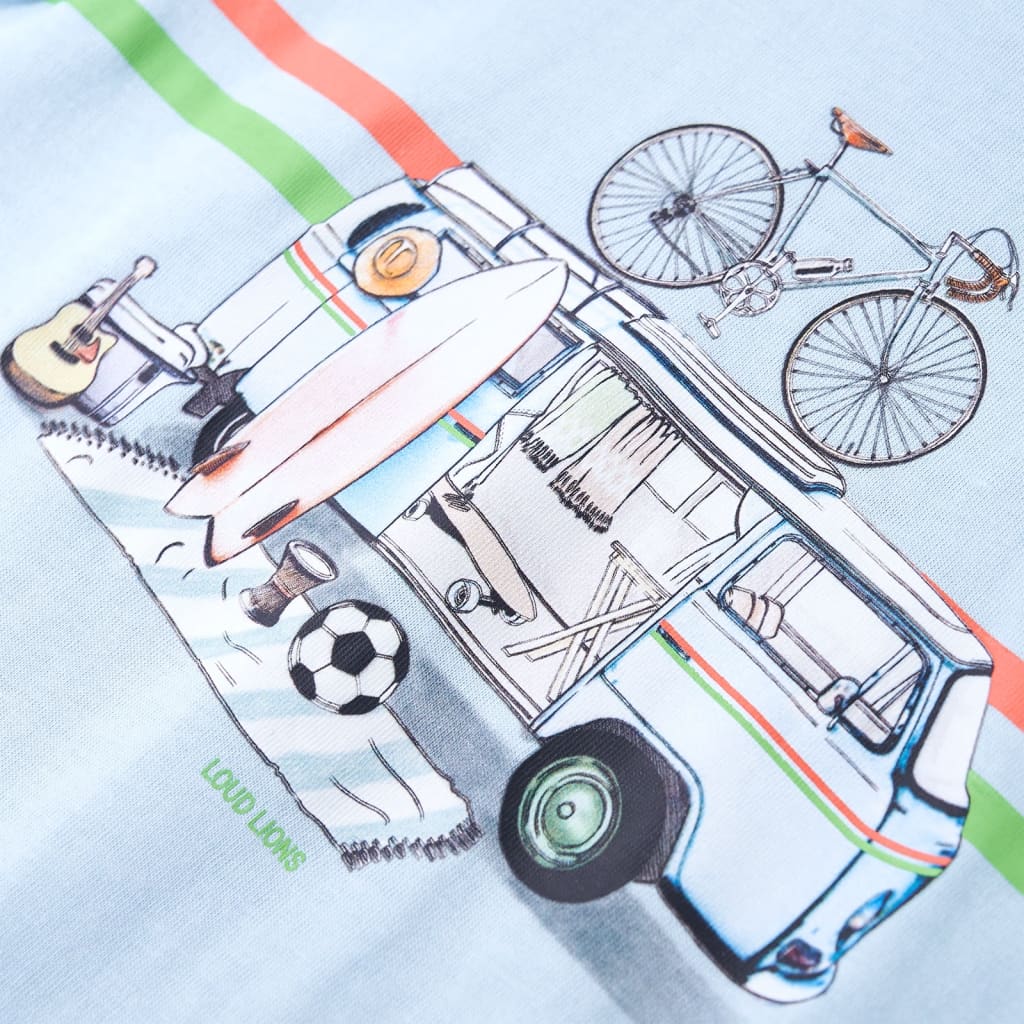 T-shirt til børn str. 128 lyseblå