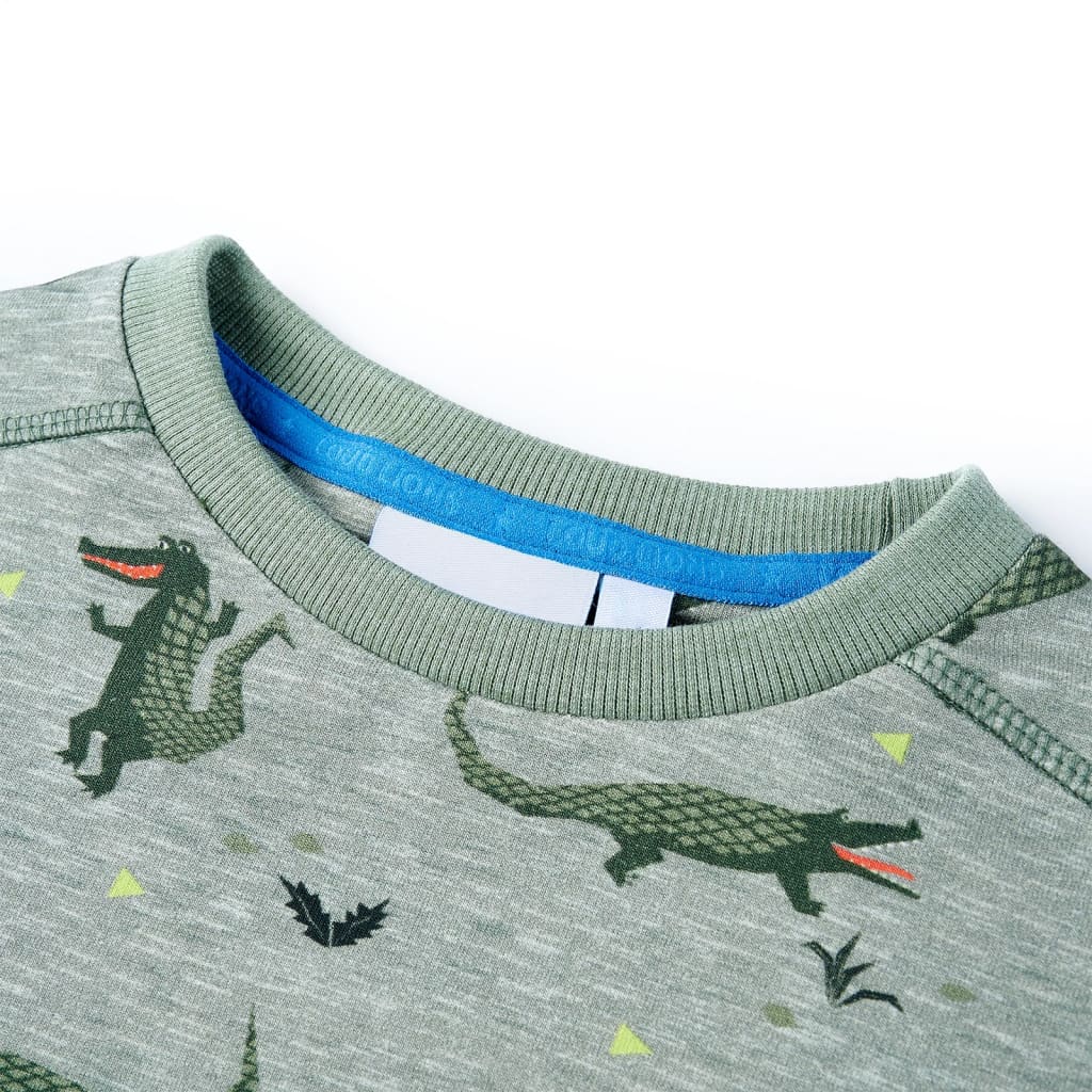 Sweatshirt til børn str. 116 lys kakimeleret
