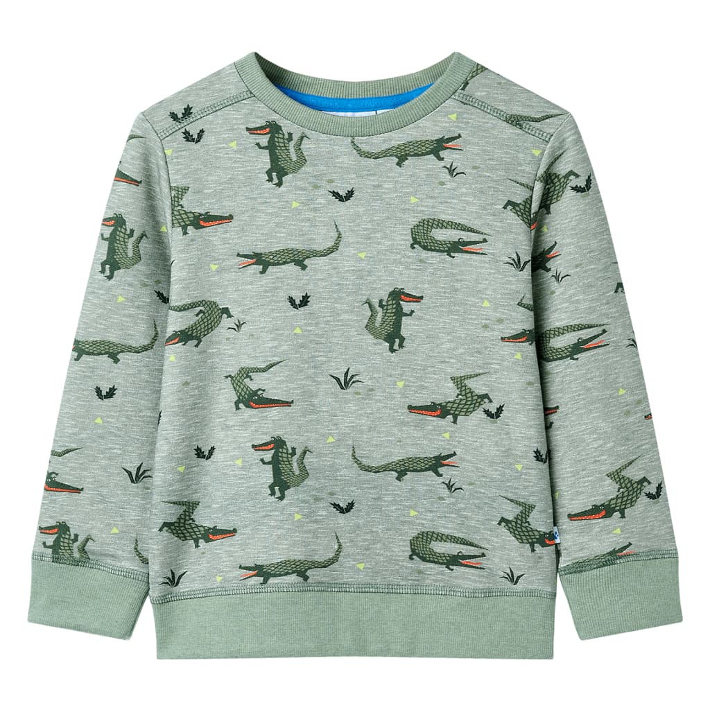 Sweatshirt til børn str. 140 lys kakimeleret