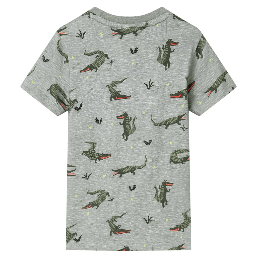 T-shirt til børn str. 116 lys kakimeleret