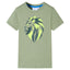T-shirt til børn str. 116 kakifarvet