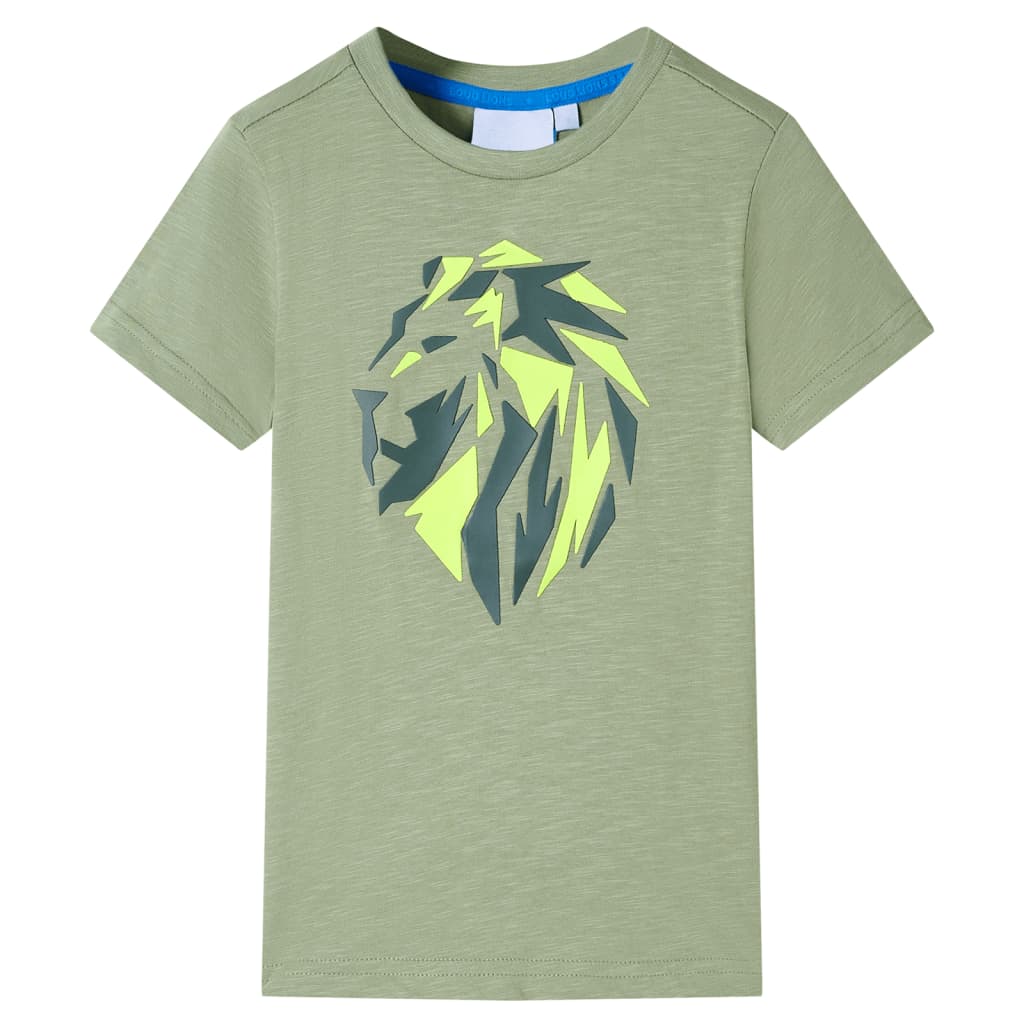 T-shirt til børn str. 116 kakifarvet