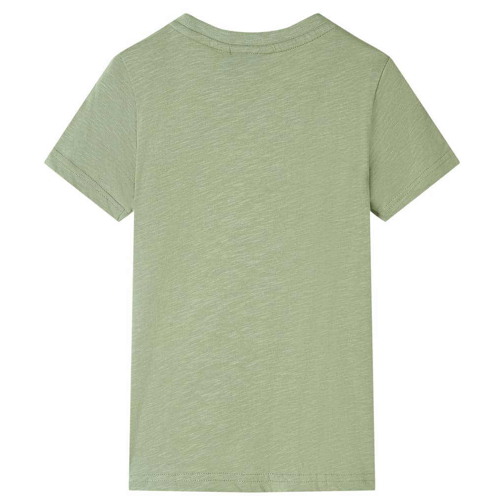 T-shirt til børn str. 116 kakifarvet