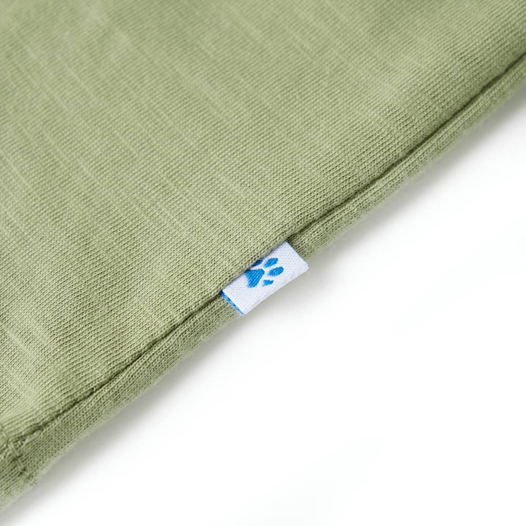 T-shirt til børn str. 116 kakifarvet