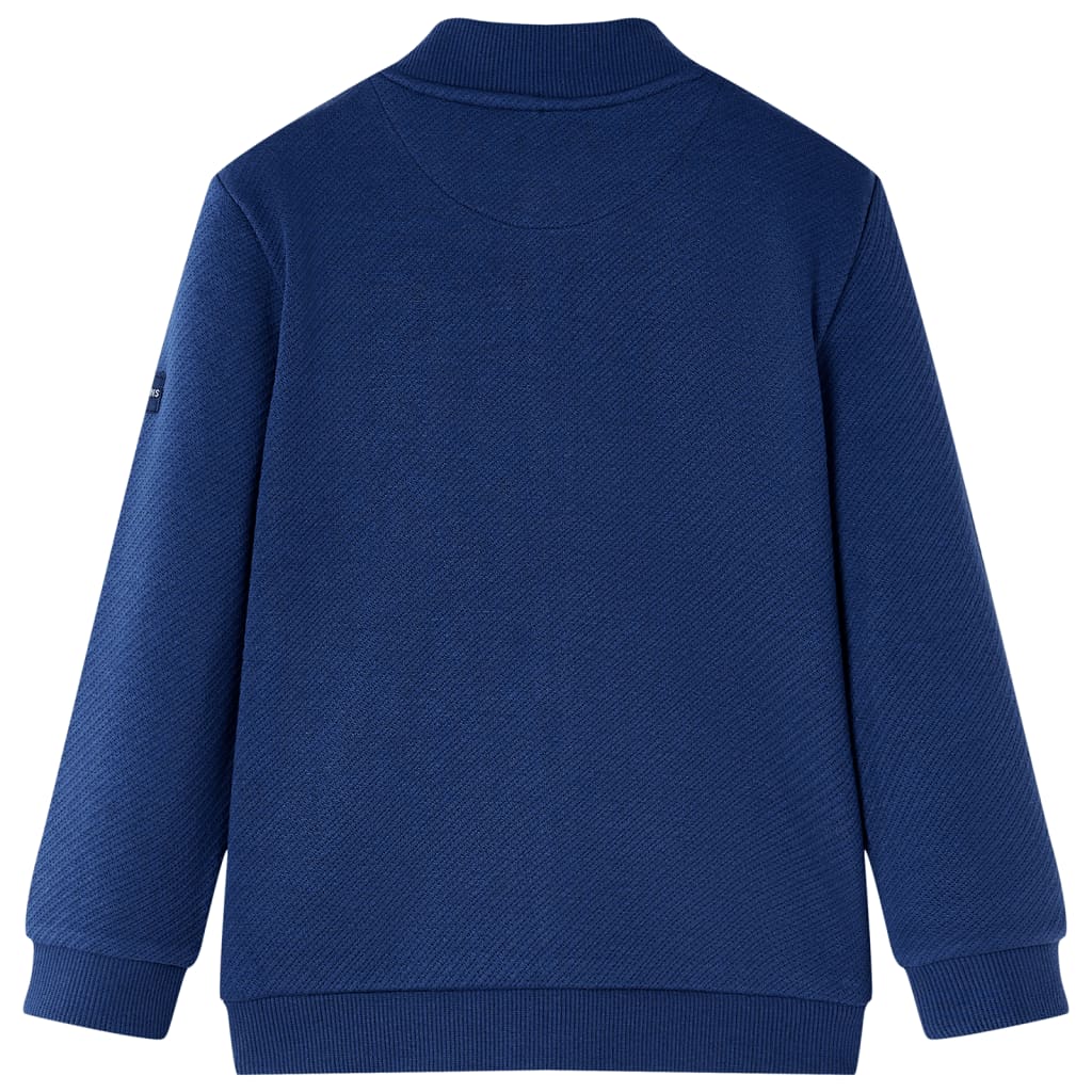 Sweatshirt til børn str. 92 med lynlås marineblå