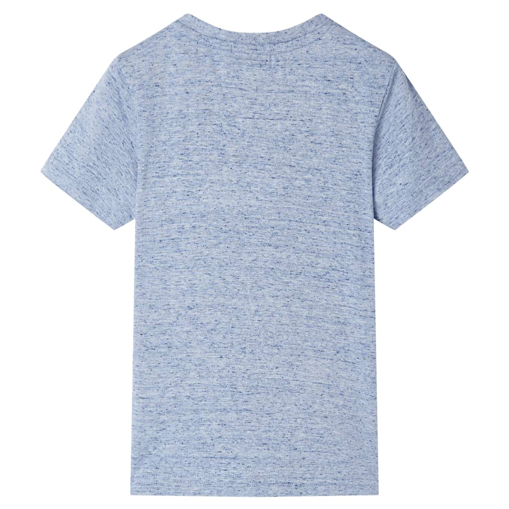 Kortærmet T-shirt til børn str. 140 blåmeleret