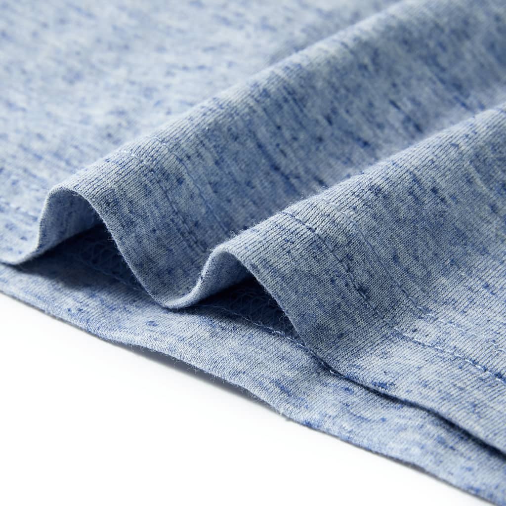 Kortærmet T-shirt til børn str. 140 blåmeleret