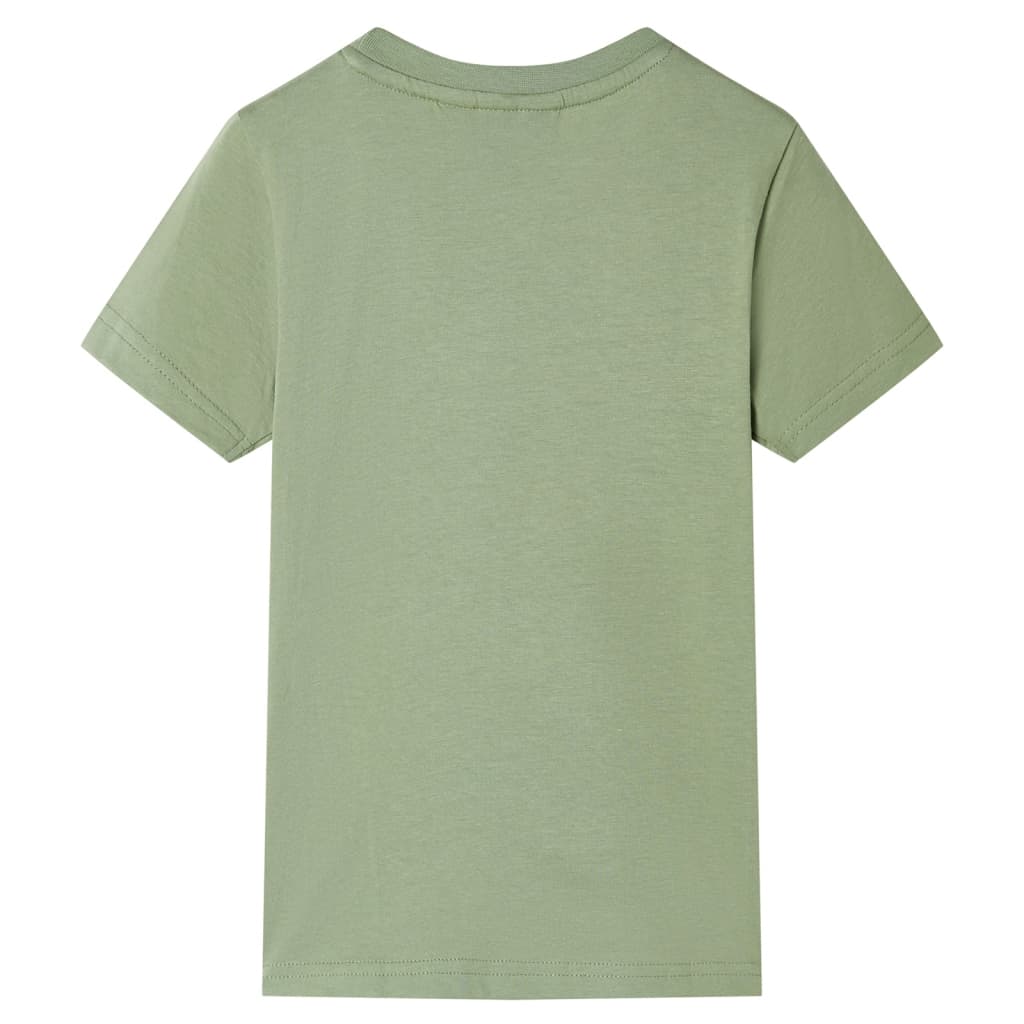 Kortærmet T-shirt til børn str. 140 lys kakifarve