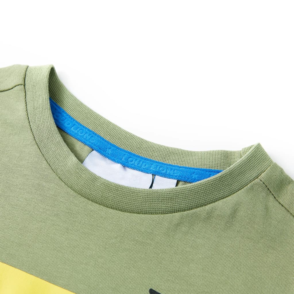 Kortærmet T-shirt til børn str. 140 lys kakifarve