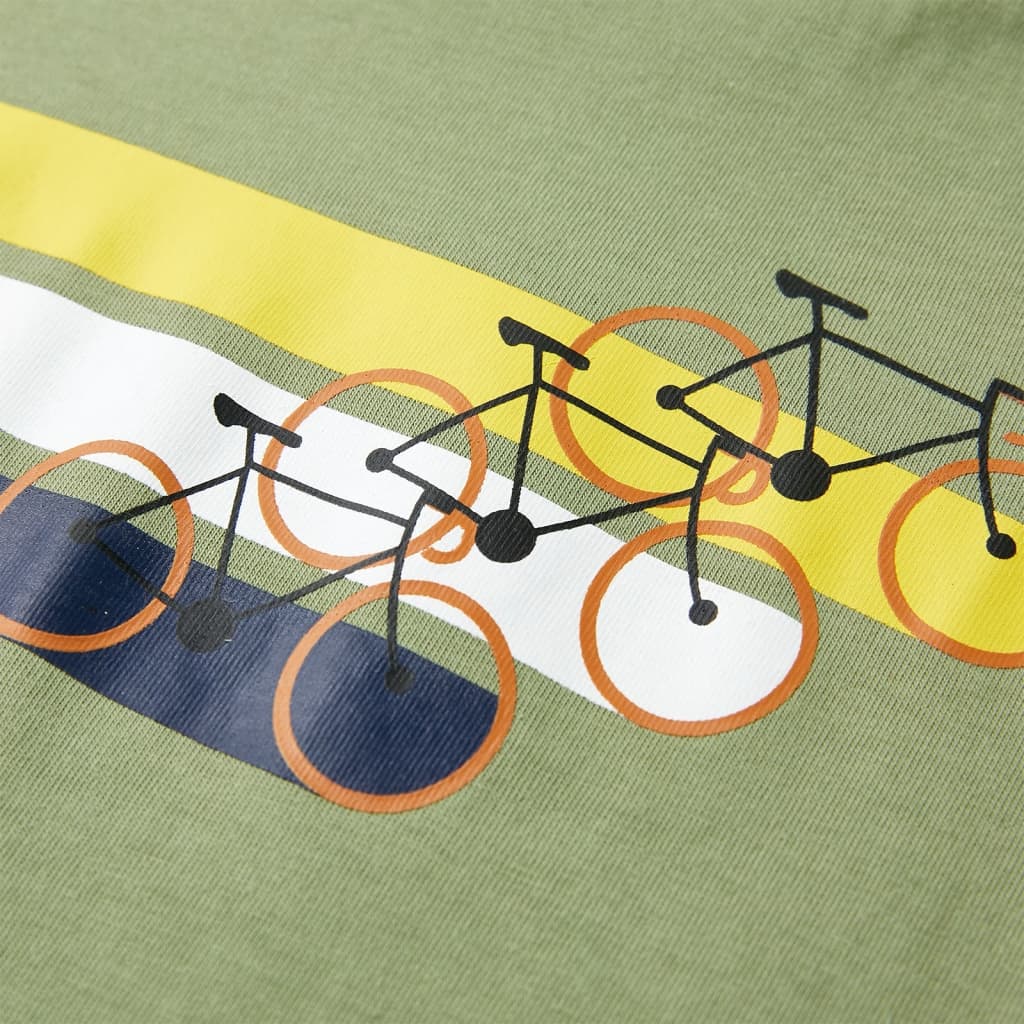 Kortærmet T-shirt til børn str. 140 lys kakifarve