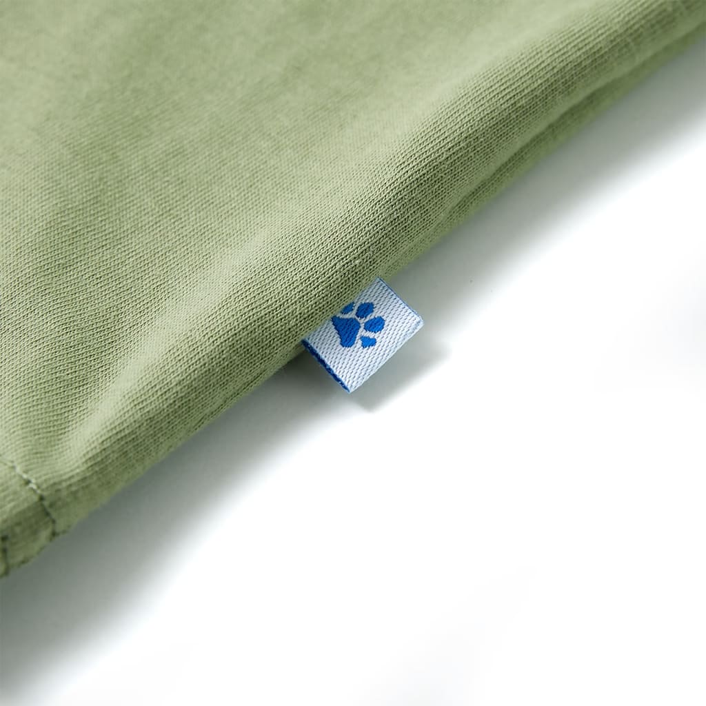 Kortærmet T-shirt til børn str. 140 lys kakifarve