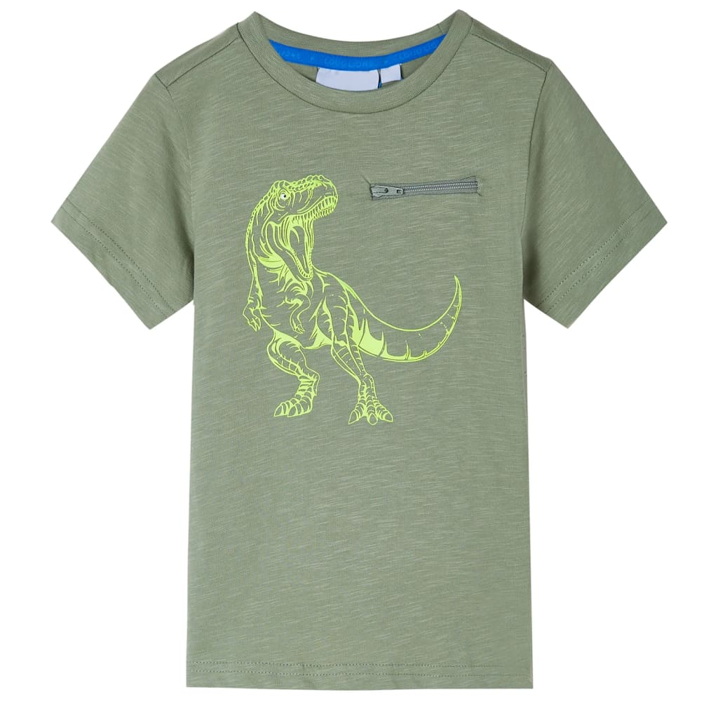 T-shirt til børn str. 128 kakifarvet