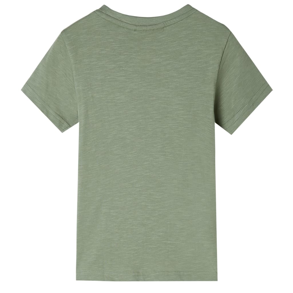 T-shirt til børn str. 128 kakifarvet