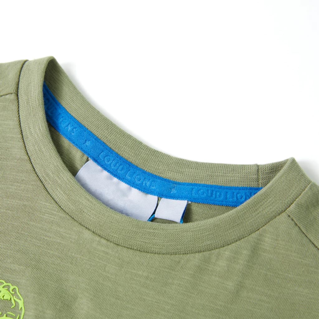 T-shirt til børn str. 128 kakifarvet