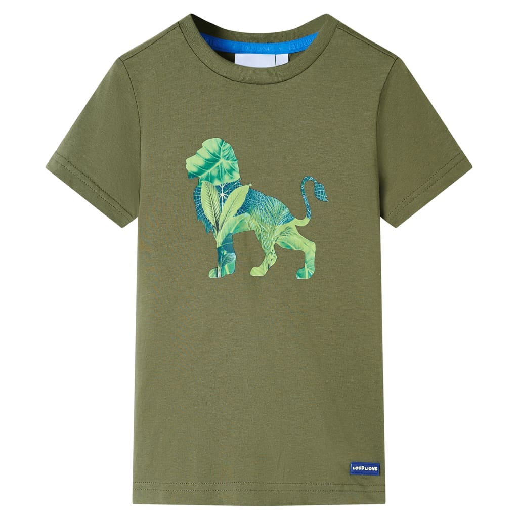T-shirt til børn str. 140 kakifarvet