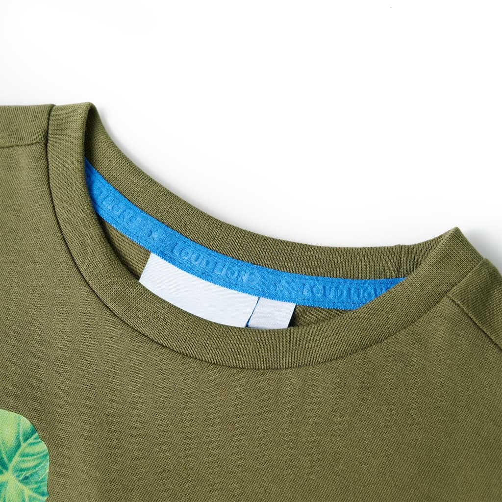 T-shirt til børn str. 140 kakifarvet