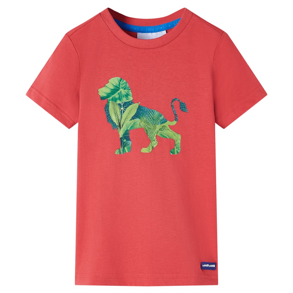 T-shirt til børn str. 128 rød