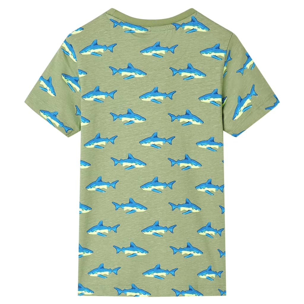 T-shirt til børn str. 128 kakifarvet