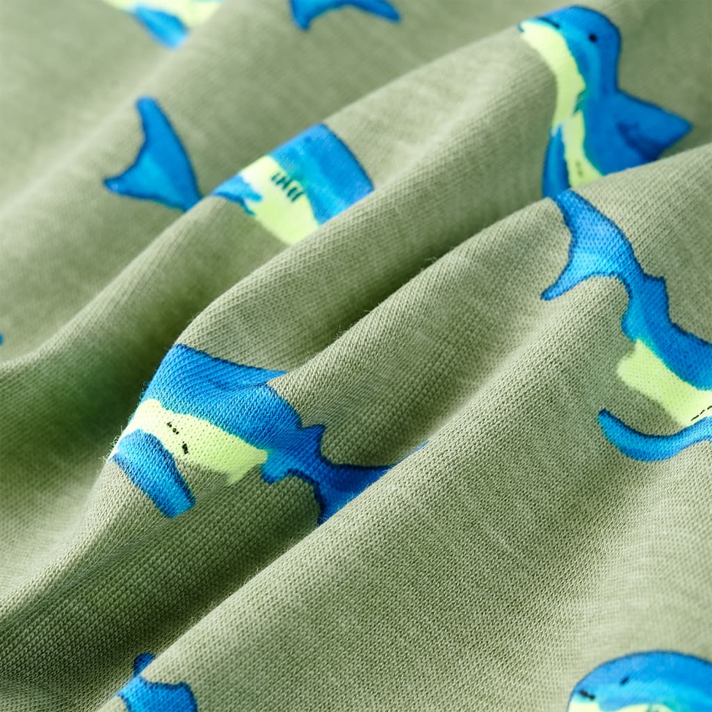 T-shirt til børn str. 128 kakifarvet